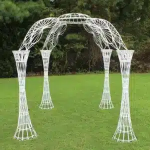 GAZEBO, WHITE WICKER